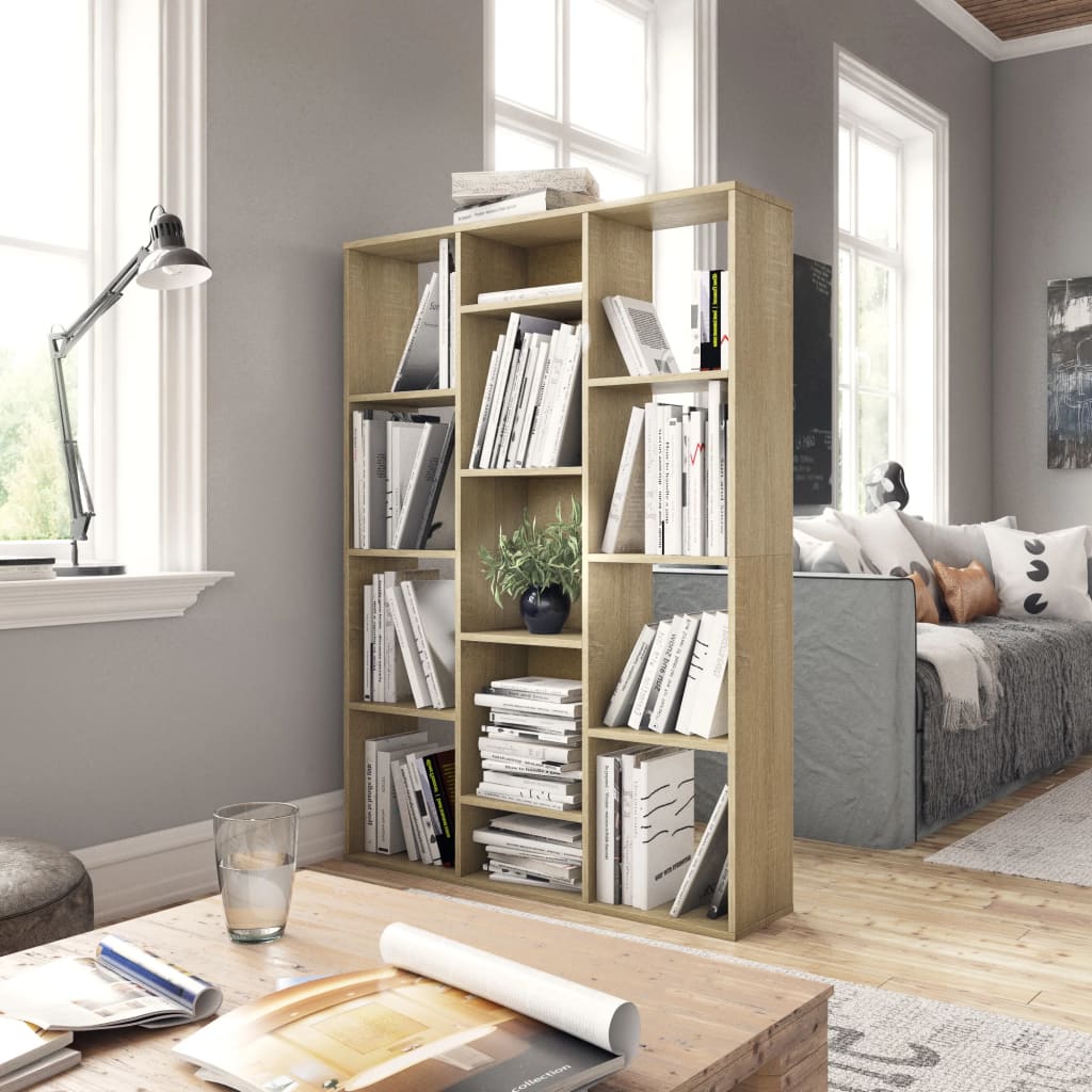 Room Divider/Book Cabinet Sonoma Oak 100x24x140 cm Chipboard- Room Dividers - HomeShopIreland - Home Shop Ireland - Room Dividers - Room Divider/Book Cabinet Sonoma Oak 100x24x140 cm Chipboard