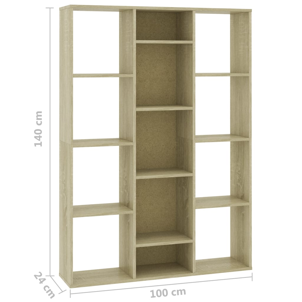 Room Divider/Book Cabinet Sonoma Oak 100x24x140 cm Chipboard- Room Dividers - HomeShopIreland - Home Shop Ireland - Room Dividers - Room Divider/Book Cabinet Sonoma Oak 100x24x140 cm Chipboard