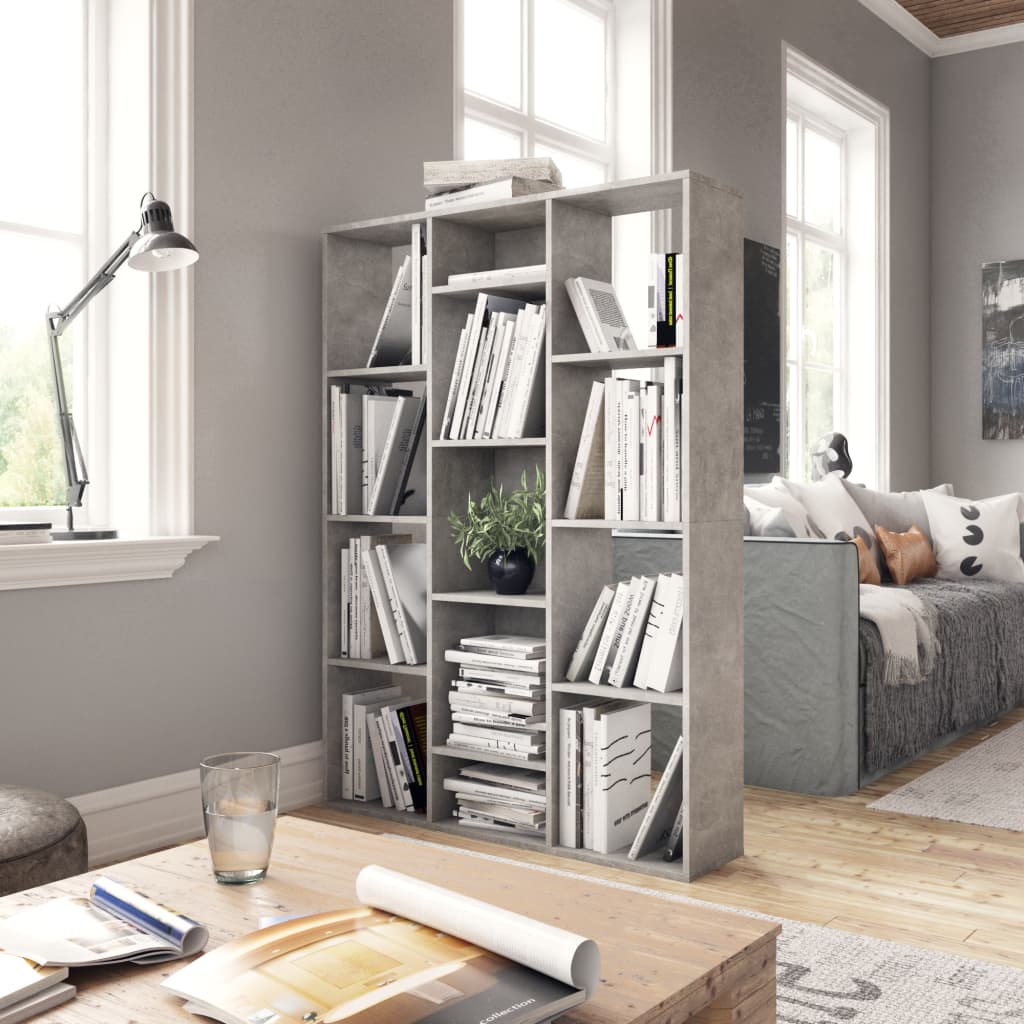 Room Divider/Book Cabinet Concrete Grey 100x24x140 cm Chipboard- Room Dividers - HomeShopIreland - Home Shop Ireland - Room Dividers - Room Divider/Book Cabinet Concrete Grey 100x24x140 cm Chipboard