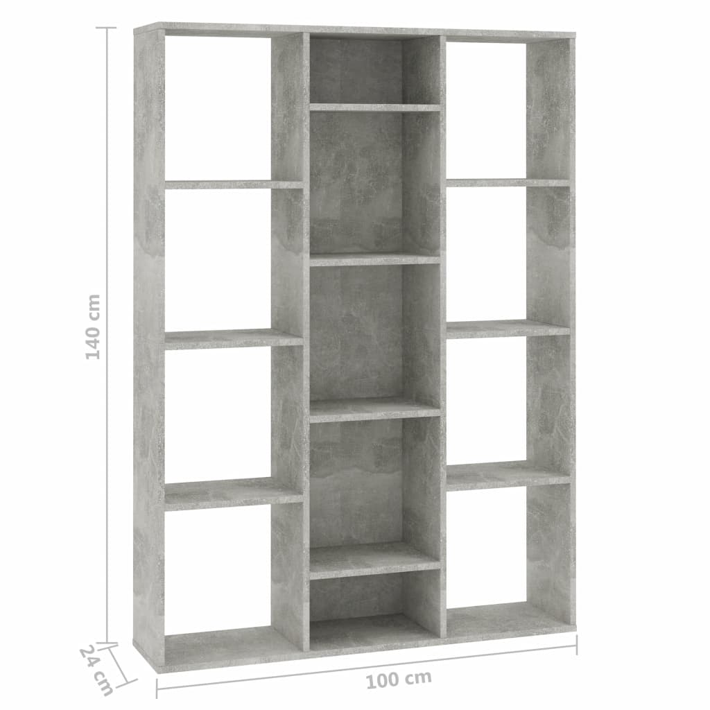 Room Divider/Book Cabinet Concrete Grey 100x24x140 cm Chipboard- Room Dividers - HomeShopIreland - Home Shop Ireland - Room Dividers - Room Divider/Book Cabinet Concrete Grey 100x24x140 cm Chipboard