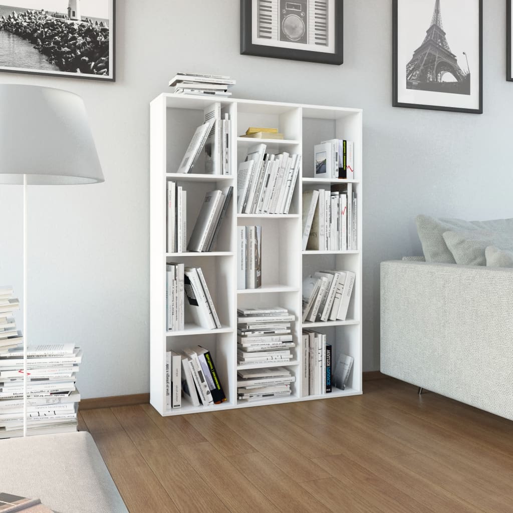 Room Divider/Book Cabinet High Gloss White 100x24x140 cm Chipboard- Room Dividers - HomeShopIreland - Home Shop Ireland - Room Dividers - Room Divider/Book Cabinet High Gloss White 100x24x140 cm Chipboard