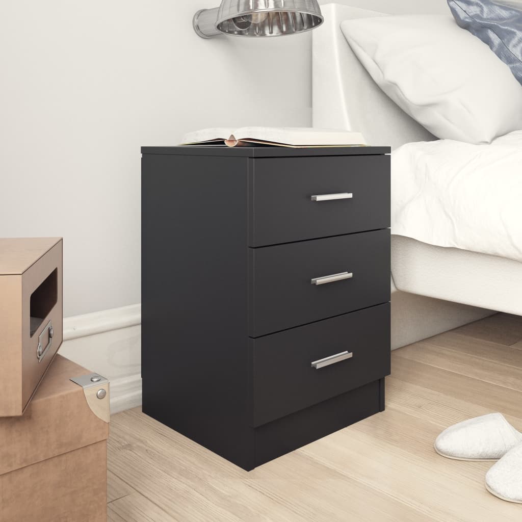 Bedside Cabinet Black 38x35x56 cm Chipboard- Bedside Tables - HomeShopIreland - Home Shop Ireland - Bedside Tables - Bedside Cabinet Black 38x35x56 cm Chipboard