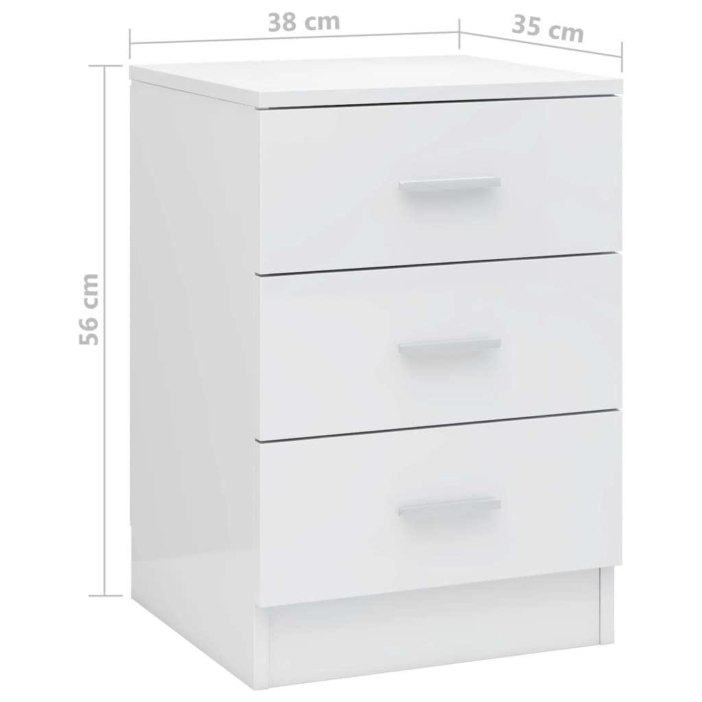 Bedside Cabinet High Gloss White 38x35x56 cm Chipboard- Bedside Tables - HomeShopIreland - Home Shop Ireland - Bedside Tables - Bedside Cabinet High Gloss White 38x35x56 cm Chipboard