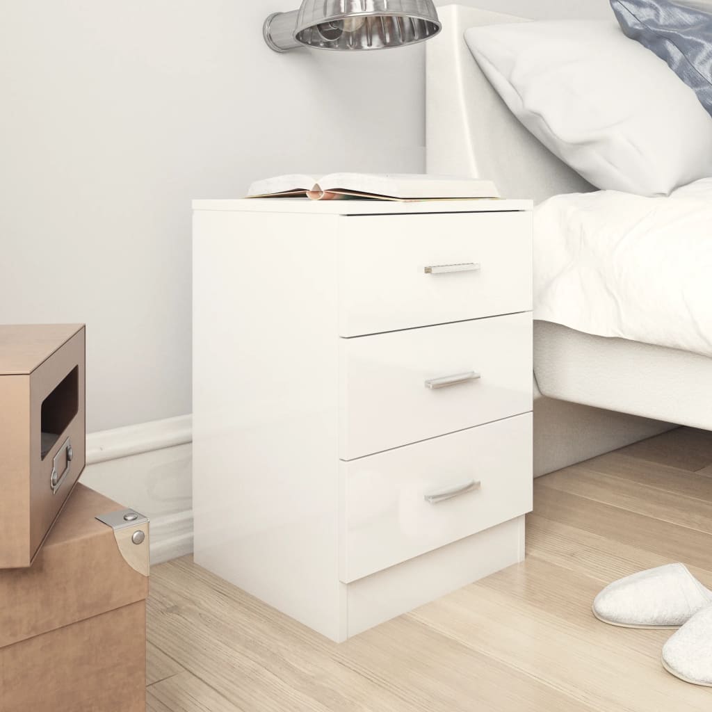 Bedside Cabinet High Gloss White 38x35x56 cm Chipboard- Bedside Tables - HomeShopIreland - Home Shop Ireland - Bedside Tables - Bedside Cabinet High Gloss White 38x35x56 cm Chipboard