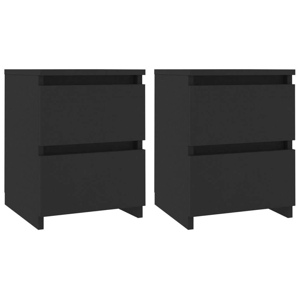Bedside Cabinets 2 pcs Black 30x30x40 cm Chipboard- Bedside Tables - HomeShopIreland - Home Shop Ireland - Bedside Tables - Bedside Cabinets 2 pcs Black 30x30x40 cm Chipboard