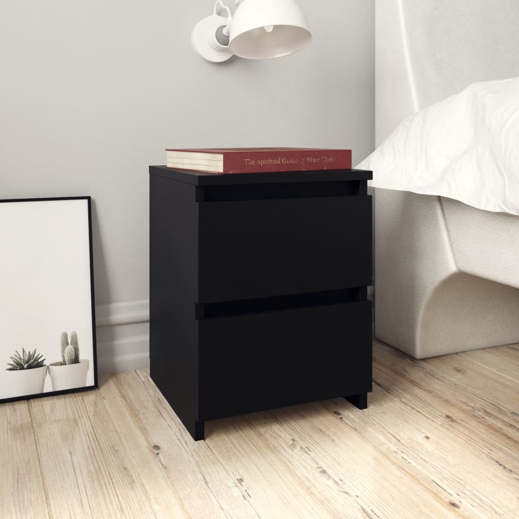 Bedside Cabinets 2 pcs Black 30x30x40 cm Chipboard- Bedside Tables - HomeShopIreland - Home Shop Ireland - Bedside Tables - Bedside Cabinets 2 pcs Black 30x30x40 cm Chipboard