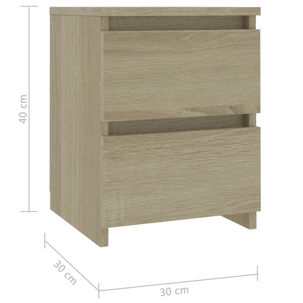 Bedside Cabinets 2 pcs Sonoma Oak 30x30x40 cm Chipboard- Bedside Tables - HomeShopIreland - Home Shop Ireland - Bedside Tables - Bedside Cabinets 2 pcs Sonoma Oak 30x30x40 cm Chipboard