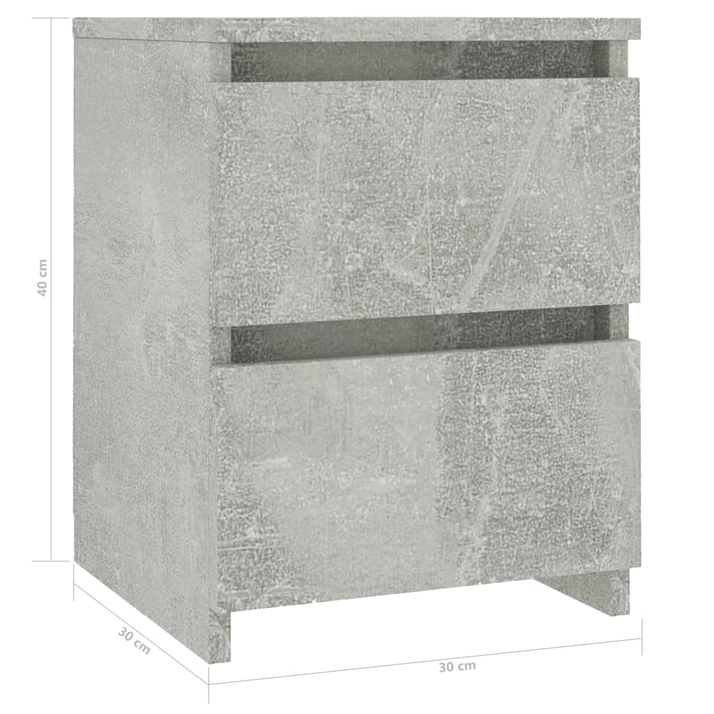 Bedside Cabinet Concrete Grey 30x30x40 cm Chipboard- Bedside Tables - HomeShopIreland - Home Shop Ireland - Bedside Tables - Bedside Cabinet Concrete Grey 30x30x40 cm Chipboard