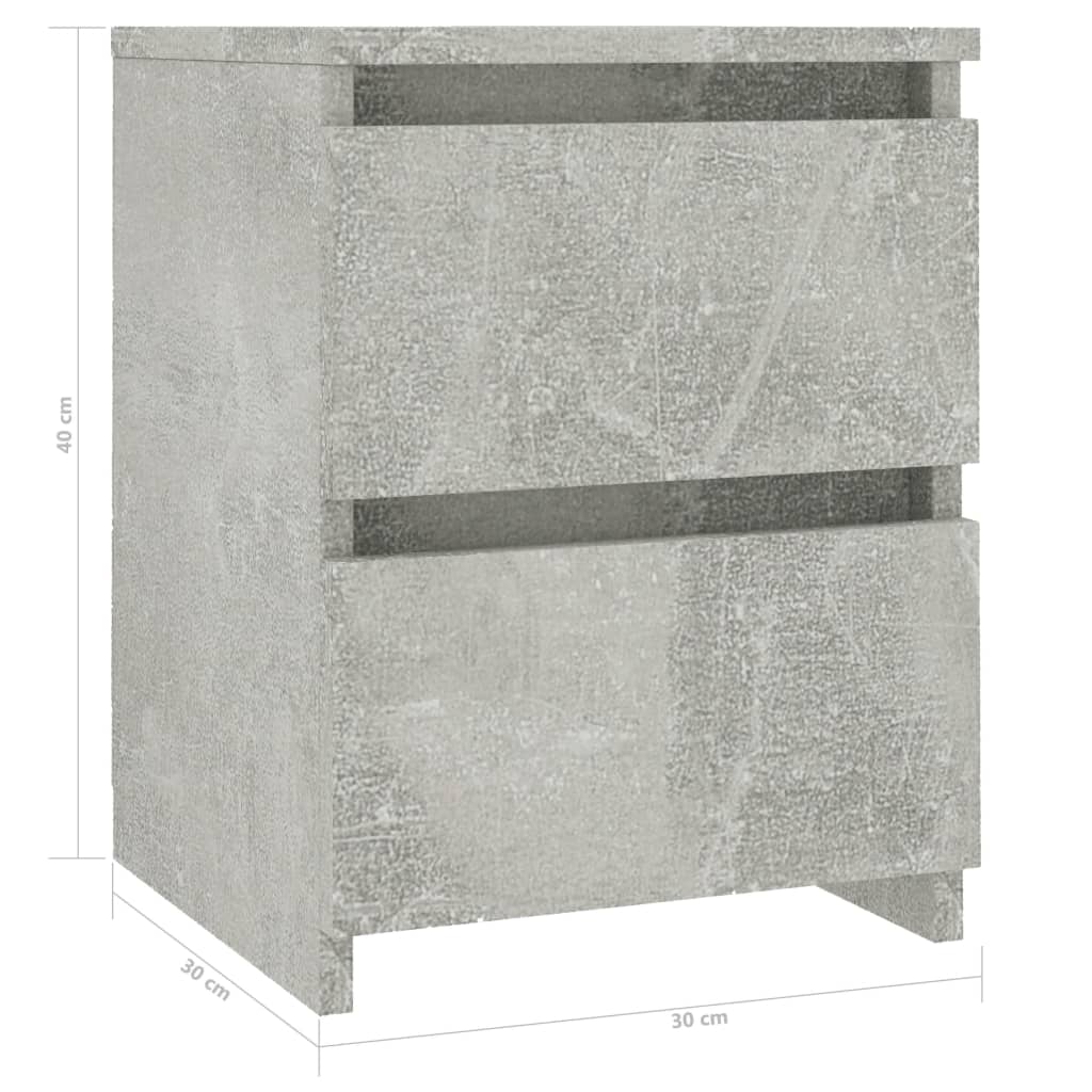 Bedside Cabinets 2 pcs Concrete Grey 30x30x40 cm Chipboard- Bedside Tables - HomeShopIreland - Home Shop Ireland - Bedside Tables - Bedside Cabinets 2 pcs Concrete Grey 30x30x40 cm Chipboard
