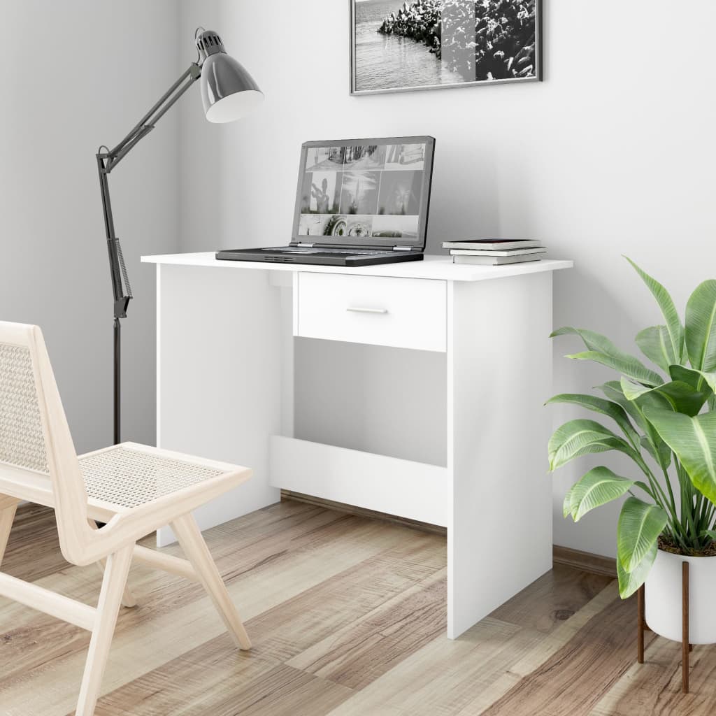 Desk White 100x50x76 cm Chipboard- Desks - HomeShopIreland - Home Shop Ireland - Desks - Desk White 100x50x76 cm Chipboard