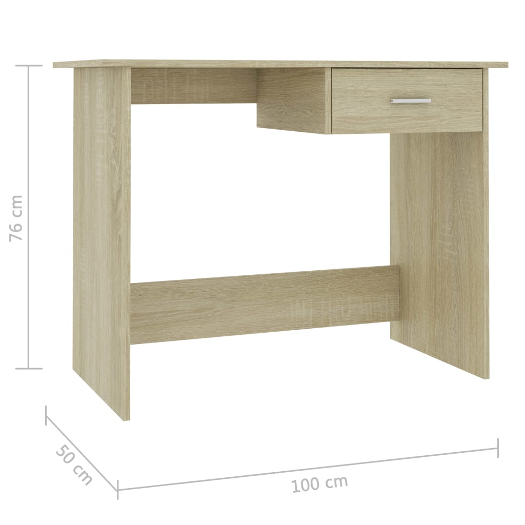 Desk Sonoma Oak 100x50x76 cm Chipboard- Desks - HomeShopIreland - Home Shop Ireland - Desks - Desk Sonoma Oak 100x50x76 cm Chipboard