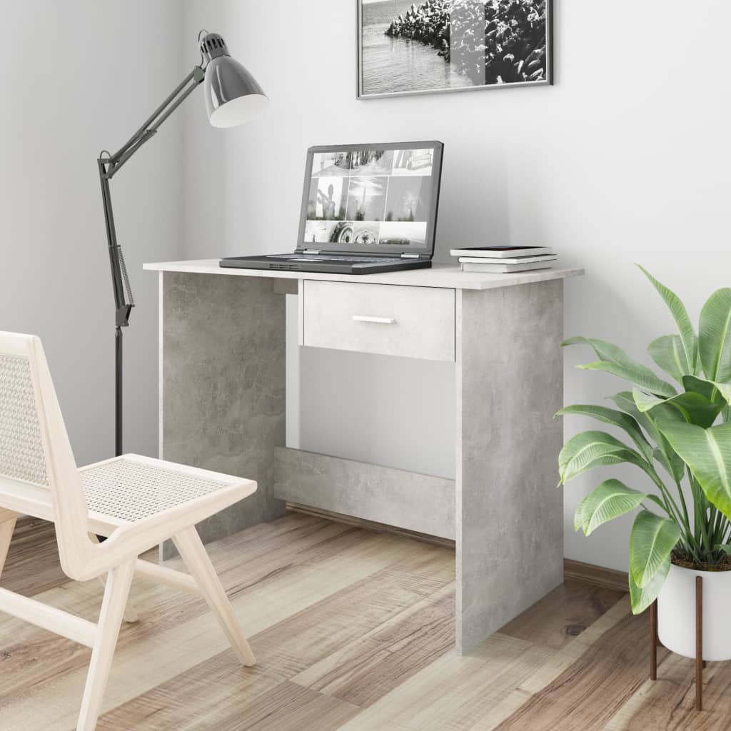 Desk Concrete Grey 100x50x76 cm Chipboard- Desks - HomeShopIreland - Home Shop Ireland - Desks - Desk Concrete Grey 100x50x76 cm Chipboard