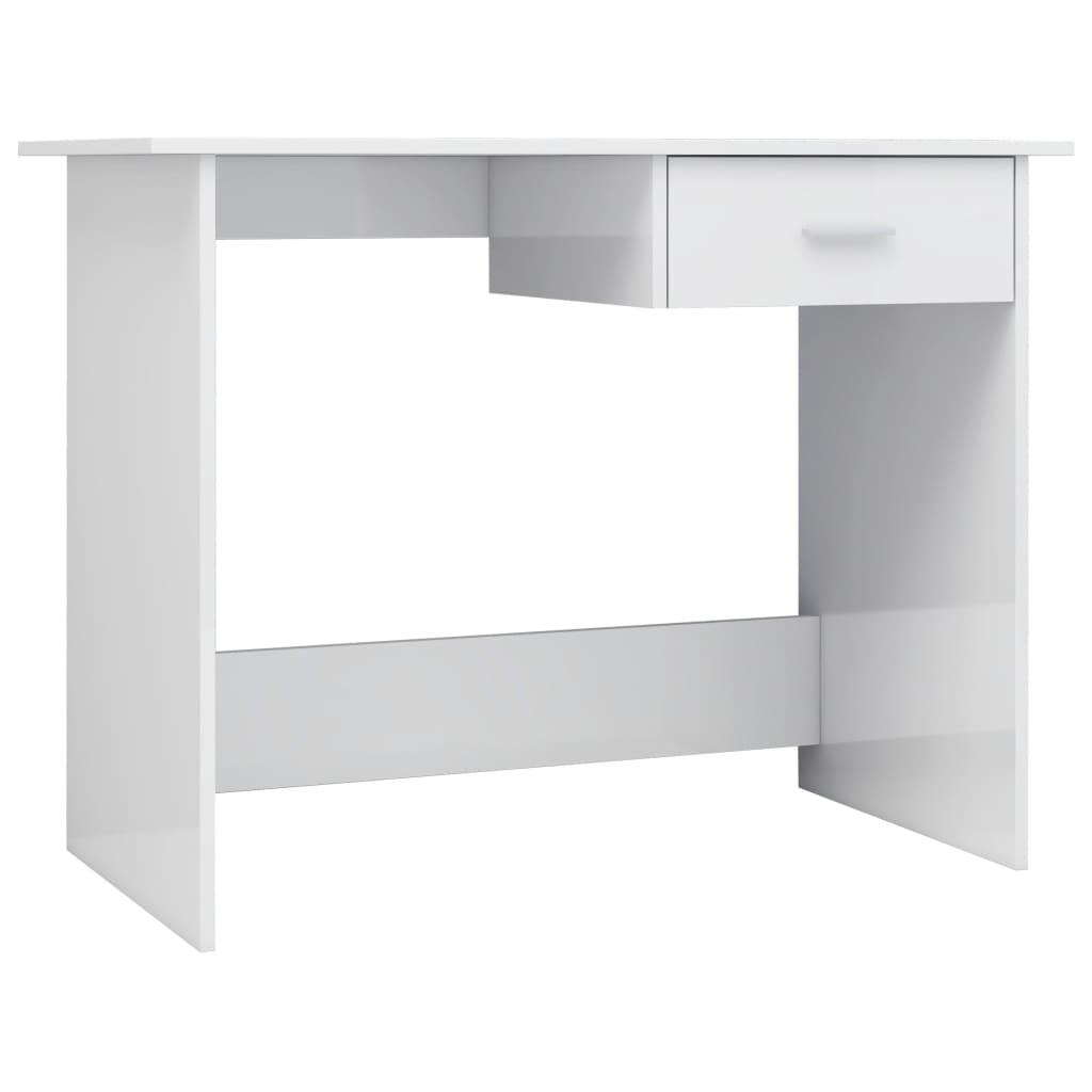 Desk High Gloss White 100x50x76 cm Chipboard- Desks - HomeShopIreland - Home Shop Ireland - Desks - Desk High Gloss White 100x50x76 cm Chipboard