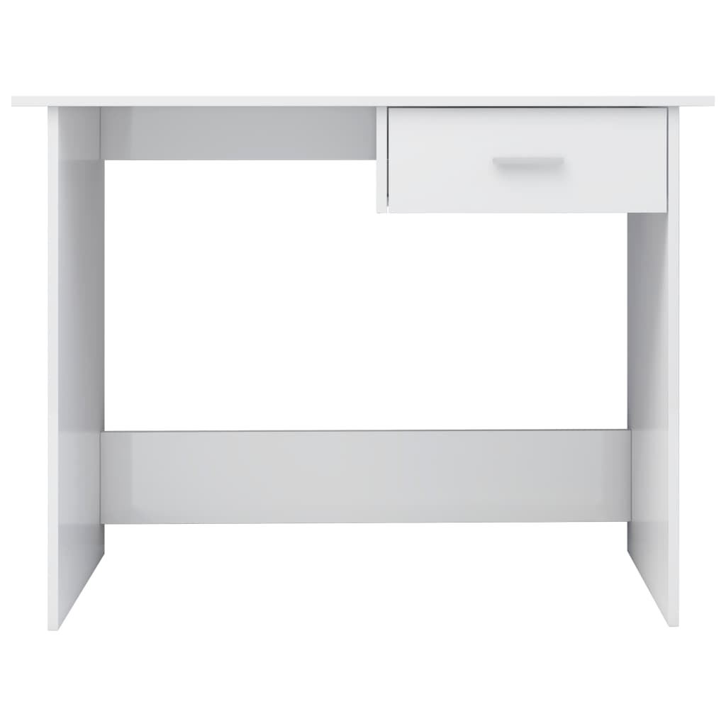 Desk High Gloss White 100x50x76 cm Chipboard- Desks - HomeShopIreland - Home Shop Ireland - Desks - Desk High Gloss White 100x50x76 cm Chipboard