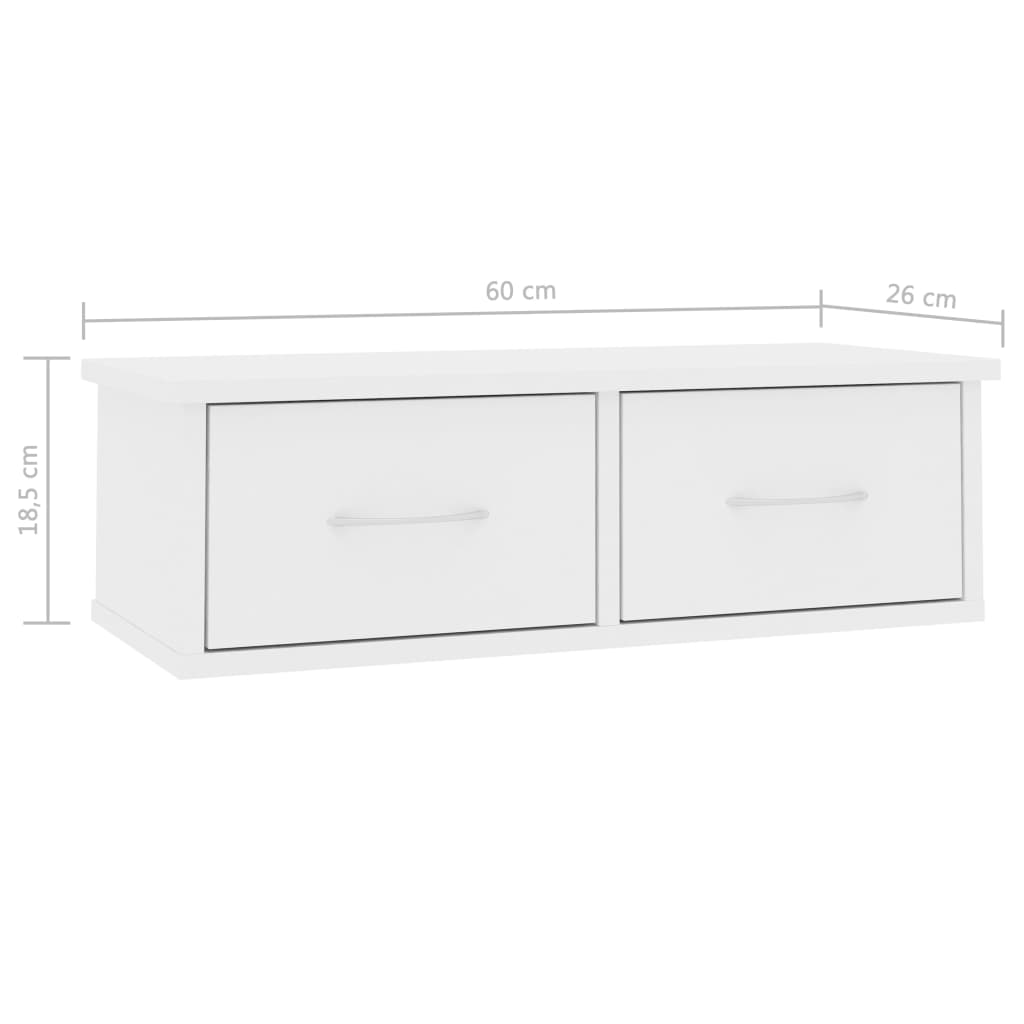 Wall-mounted Drawer Shelf White 60x26x18.5 cm Chipboard- Wall Shelves & Ledges - HomeShopIreland - Home Shop Ireland - Wall Shelves & Ledges - Wall-mounted Drawer Shelf White 60x26x18.5 cm Chipboard