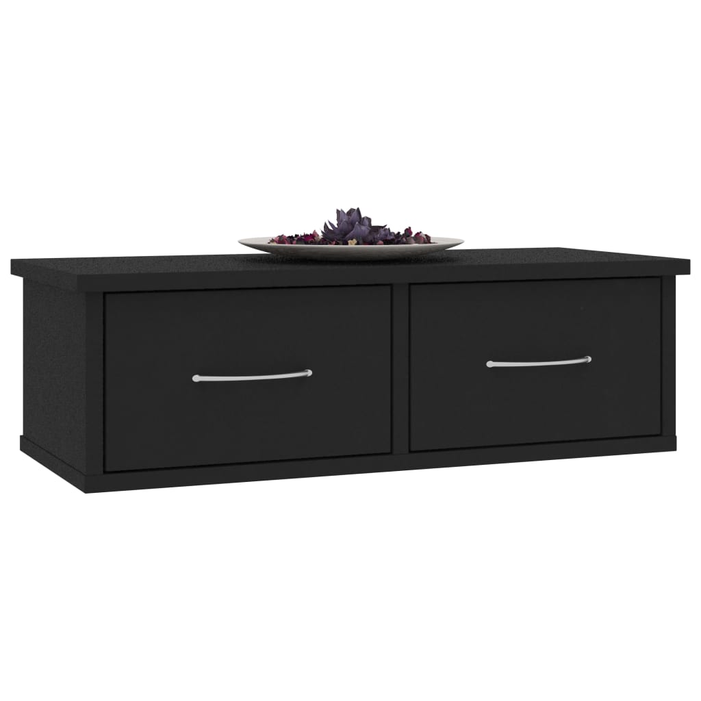 Wall-mounted Drawer Shelf Black 60x26x18.5 cm Chipboard- Wall Shelves & Ledges - HomeShopIreland - Home Shop Ireland - Wall Shelves & Ledges - Wall-mounted Drawer Shelf Black 60x26x18.5 cm Chipboard