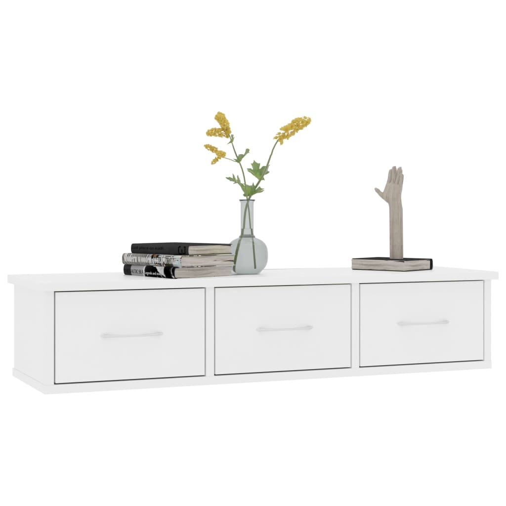 Wall-mounted Drawer Shelf White 88x26x18.5 cm Chipboard- Wall Shelves & Ledges - HomeShopIreland - Home Shop Ireland - Wall Shelves & Ledges - Wall-mounted Drawer Shelf White 88x26x18.5 cm Chipboard