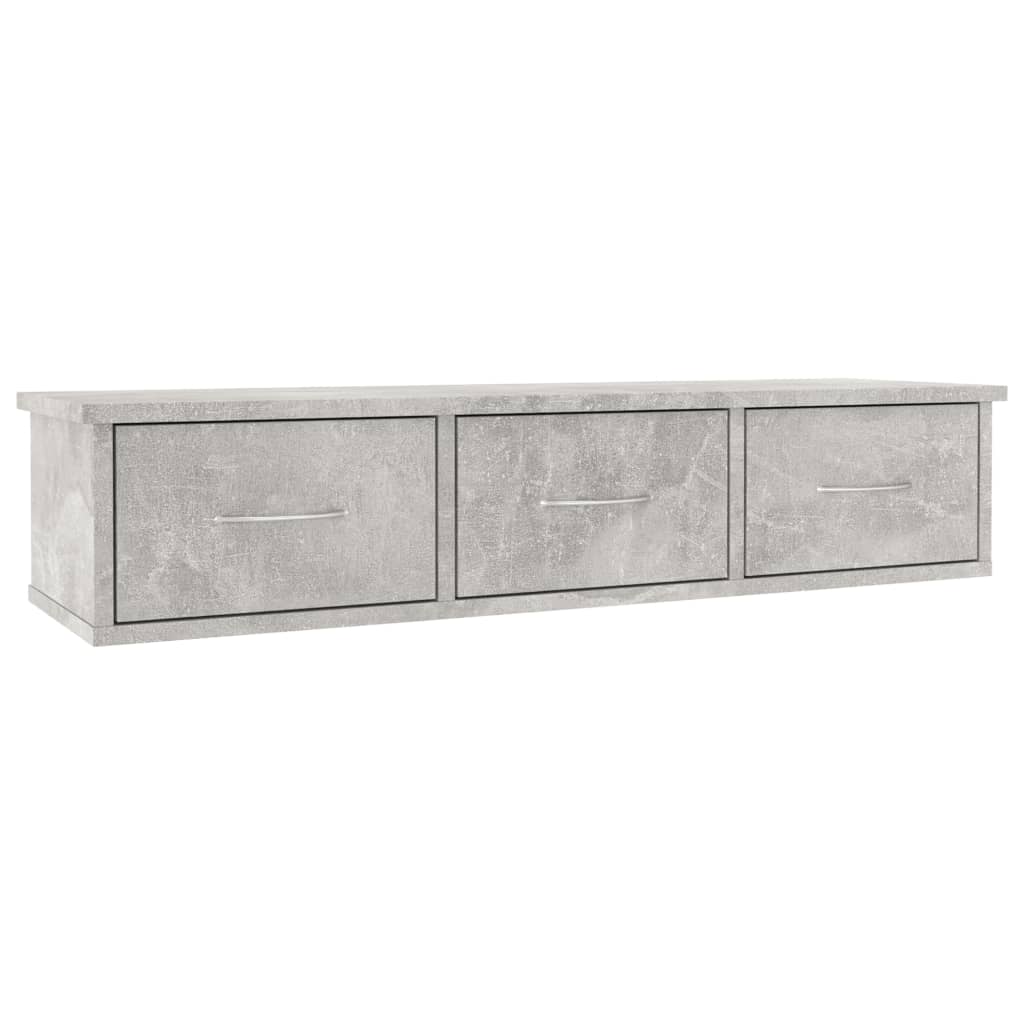 Wall-mounted Drawer Shelf Concrete Grey 88x26x18.5 cm Chipboard- Wall Shelves & Ledges - HomeShopIreland - Home Shop Ireland - Wall Shelves & Ledges - Wall-mounted Drawer Shelf Concrete Grey 88x26x18.5 cm Chipboard
