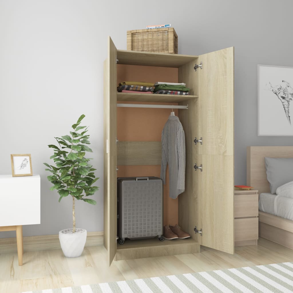 Wardrobe Sonoma Oak 80x52x180 cm Chipboard- Cupboards & Wardrobes - HomeShopIreland - Home Shop Ireland - Cupboards & Wardrobes - Wardrobe Sonoma Oak 80x52x180 cm Chipboard
