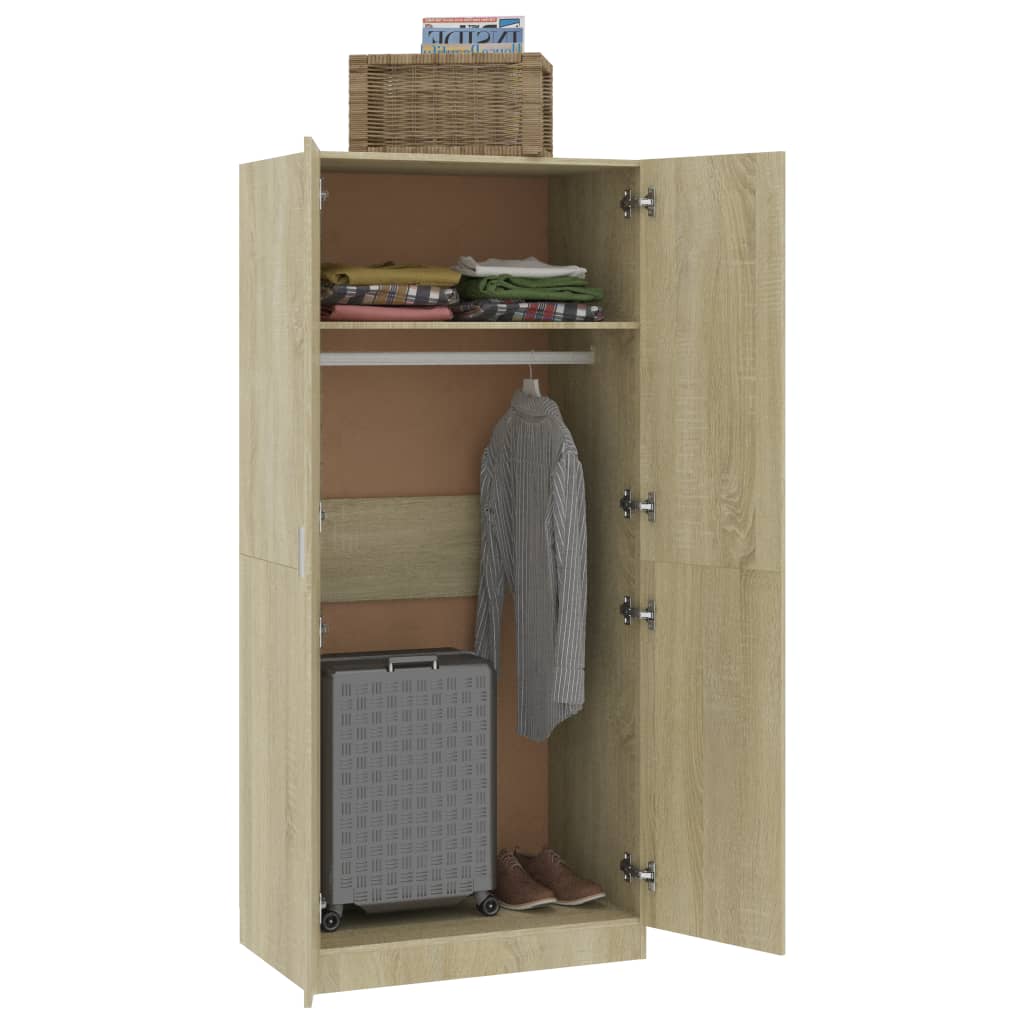 Wardrobe Sonoma Oak 80x52x180 cm Chipboard- Cupboards & Wardrobes - HomeShopIreland - Home Shop Ireland - Cupboards & Wardrobes - Wardrobe Sonoma Oak 80x52x180 cm Chipboard