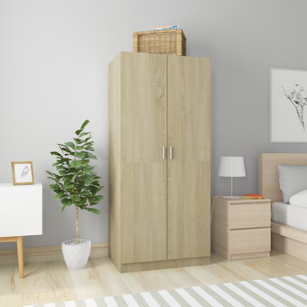 Wardrobe Sonoma Oak 80x52x180 cm Chipboard- Cupboards & Wardrobes - HomeShopIreland - Home Shop Ireland - Cupboards & Wardrobes - Wardrobe Sonoma Oak 80x52x180 cm Chipboard