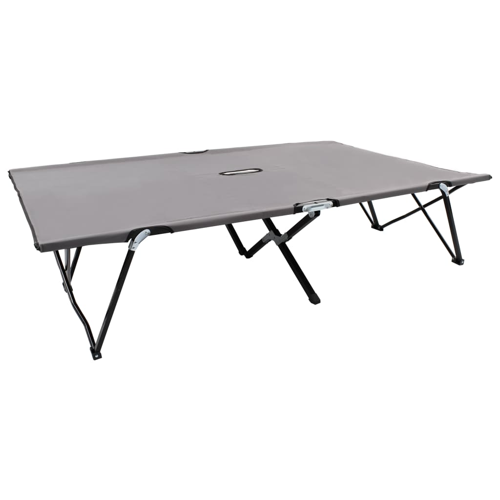 Two Person Folding Sun Lounger Grey Steel- Sunloungers - HomeShopIreland - Home Shop Ireland - Sunloungers - Two Person Folding Sun Lounger Grey Steel