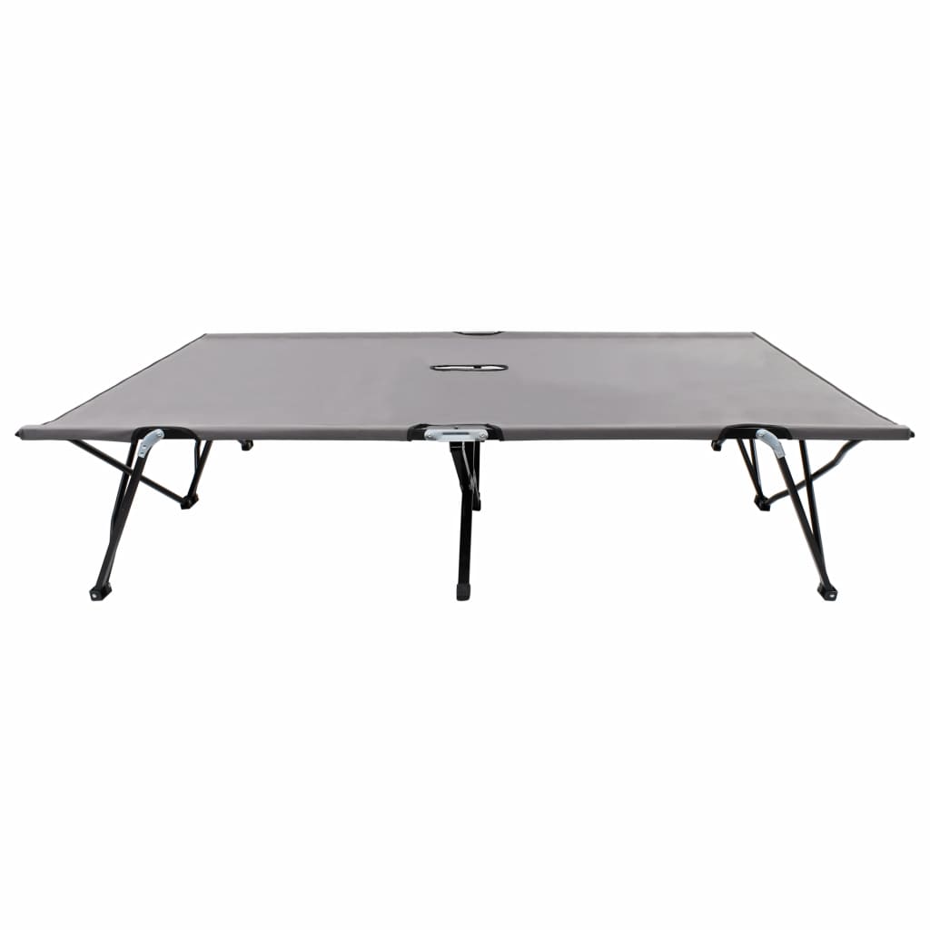 Two Person Folding Sun Lounger Grey Steel- Sunloungers - HomeShopIreland - Home Shop Ireland - Sunloungers - Two Person Folding Sun Lounger Grey Steel
