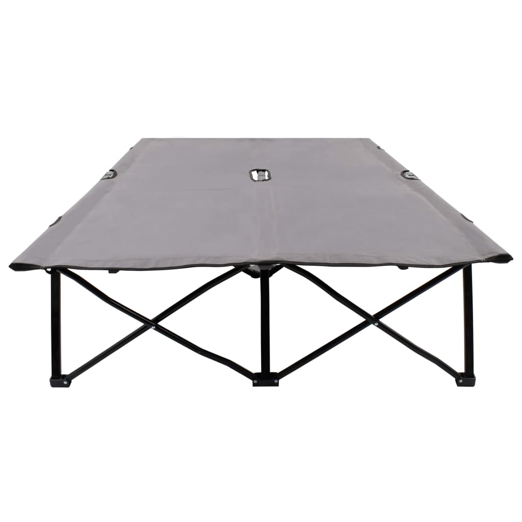 Two Person Folding Sun Lounger Grey Steel- Sunloungers - HomeShopIreland - Home Shop Ireland - Sunloungers - Two Person Folding Sun Lounger Grey Steel
