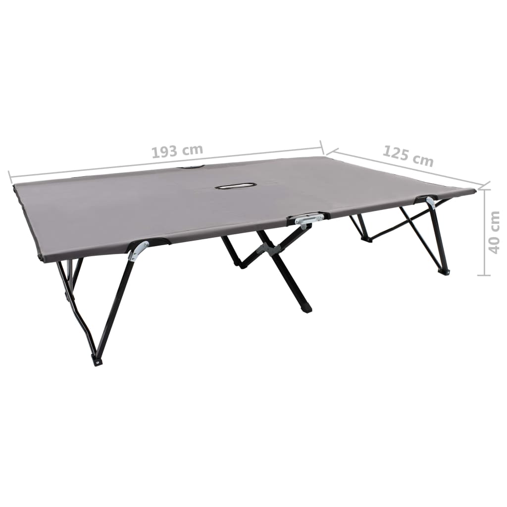 Two Person Folding Sun Lounger Grey Steel- Sunloungers - HomeShopIreland - Home Shop Ireland - Sunloungers - Two Person Folding Sun Lounger Grey Steel