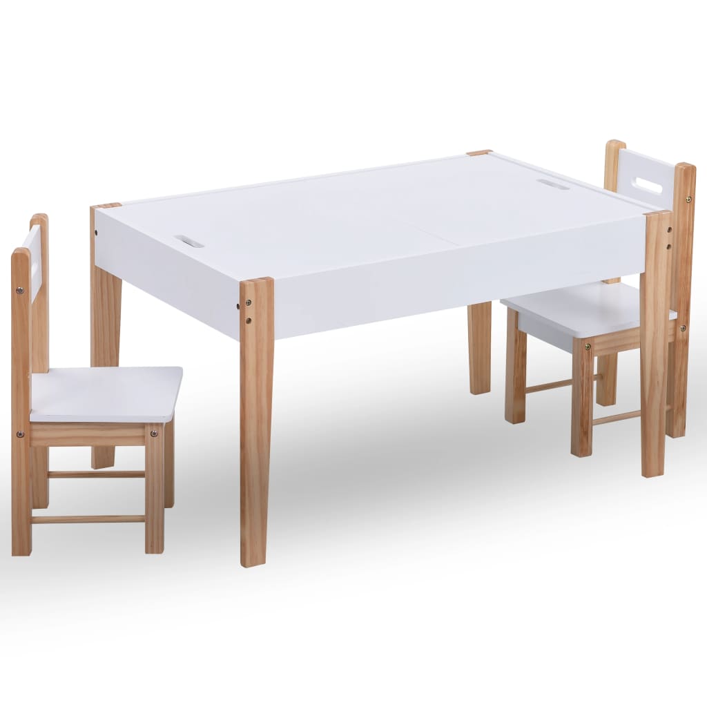 3 Piece Kids Storage Chalkboard Table Chair Set Black and White- Baby & Toddler Furniture Sets - HomeShopIreland - Home Shop Ireland - Baby & Toddler Furniture Sets - 3 Piece Kids Storage Chalkboard Table Chair Set Black and White