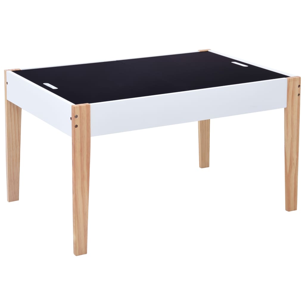 3 Piece Kids Storage Chalkboard Table Chair Set Black and White- Baby & Toddler Furniture Sets - HomeShopIreland - Home Shop Ireland - Baby & Toddler Furniture Sets - 3 Piece Kids Storage Chalkboard Table Chair Set Black and White
