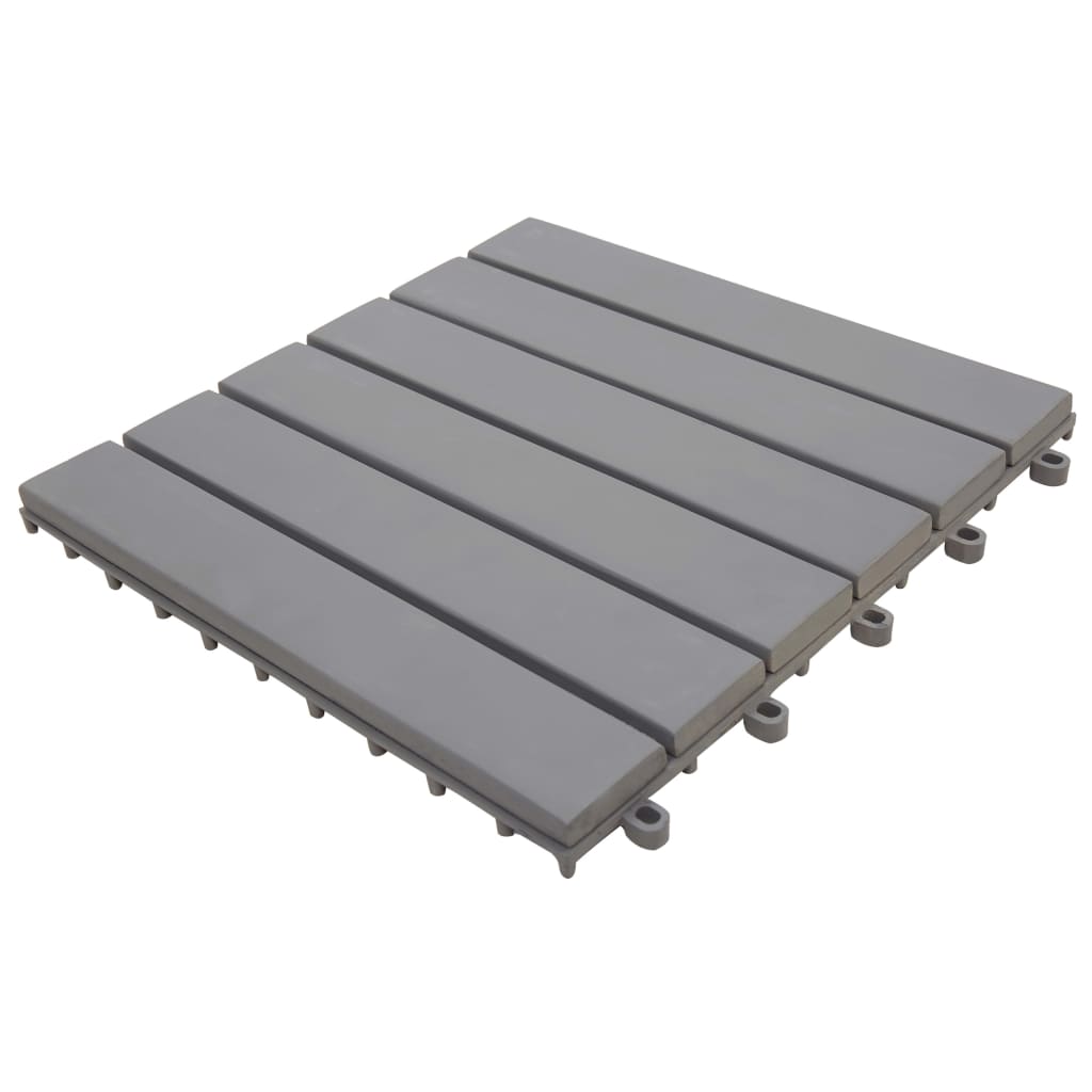 Decking Tiles 10 pcs Grey Wash 30x30 cm Solid Acacia Wood- Flooring & Carpet - HomeShopIreland - Home Shop Ireland - Flooring & Carpet - Decking Tiles 10 pcs Grey Wash 30x30 cm Solid Acacia Wood
