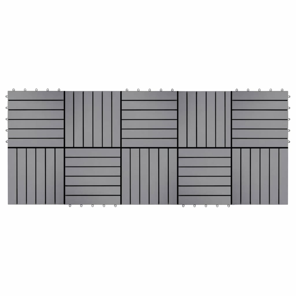 Decking Tiles 10 pcs Grey Wash 30x30 cm Solid Acacia Wood- Flooring & Carpet - HomeShopIreland - Home Shop Ireland - Flooring & Carpet - Decking Tiles 10 pcs Grey Wash 30x30 cm Solid Acacia Wood