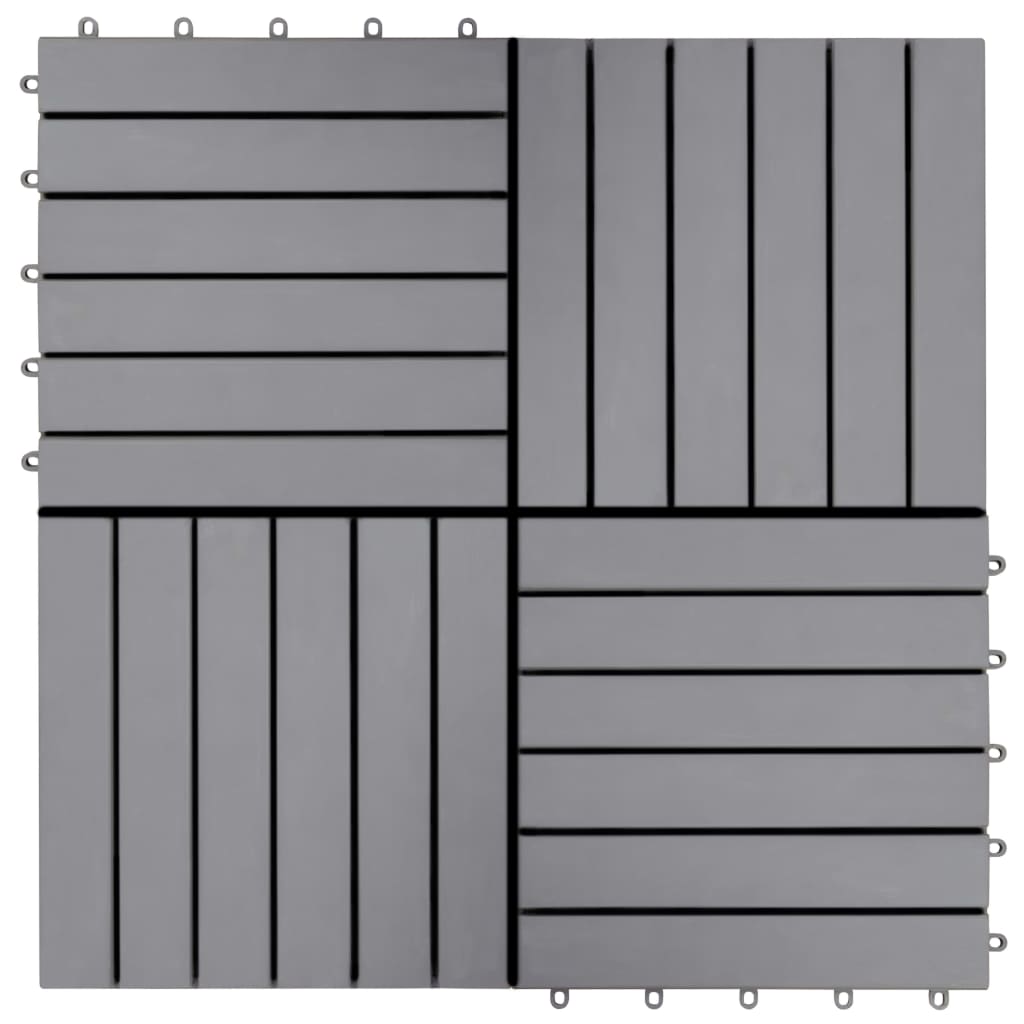 Decking Tiles 10 pcs Grey Wash 30x30 cm Solid Acacia Wood- Flooring & Carpet - HomeShopIreland - Home Shop Ireland - Flooring & Carpet - Decking Tiles 10 pcs Grey Wash 30x30 cm Solid Acacia Wood