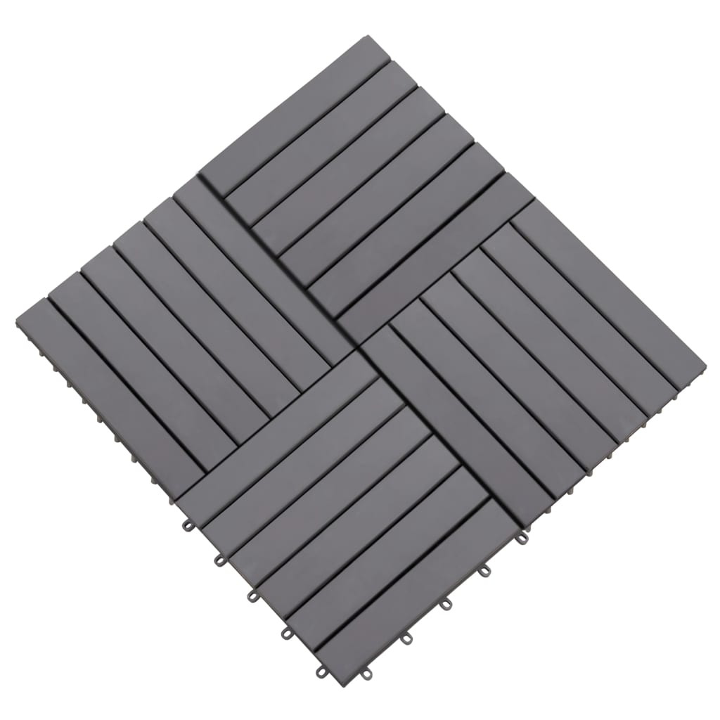 Decking Tiles 10 pcs Grey Wash 30x30 cm Solid Acacia Wood- Flooring & Carpet - HomeShopIreland - Home Shop Ireland - Flooring & Carpet - Decking Tiles 10 pcs Grey Wash 30x30 cm Solid Acacia Wood