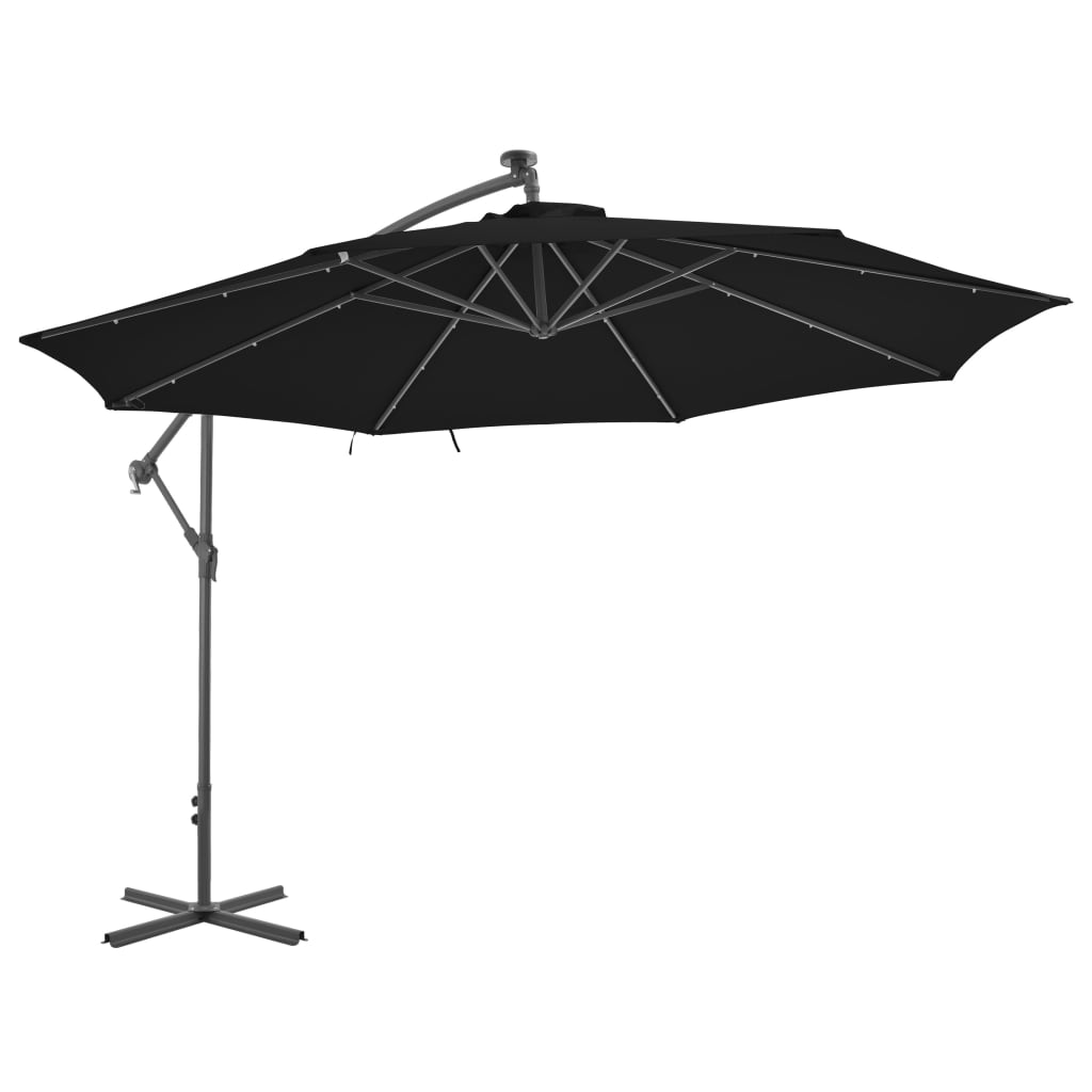 Cantilever Umbrella with Aluminium Pole 350 cm Black- Outdoor Umbrellas & Sunshades - HomeShopIreland - Home Shop Ireland - Outdoor Umbrellas & Sunshades - Cantilever Umbrella with Aluminium Pole 350 cm Black