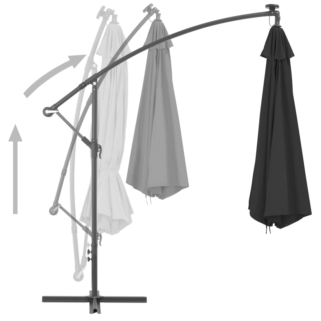 Cantilever Umbrella with Aluminium Pole 350 cm Black- Outdoor Umbrellas & Sunshades - HomeShopIreland - Home Shop Ireland - Outdoor Umbrellas & Sunshades - Cantilever Umbrella with Aluminium Pole 350 cm Black