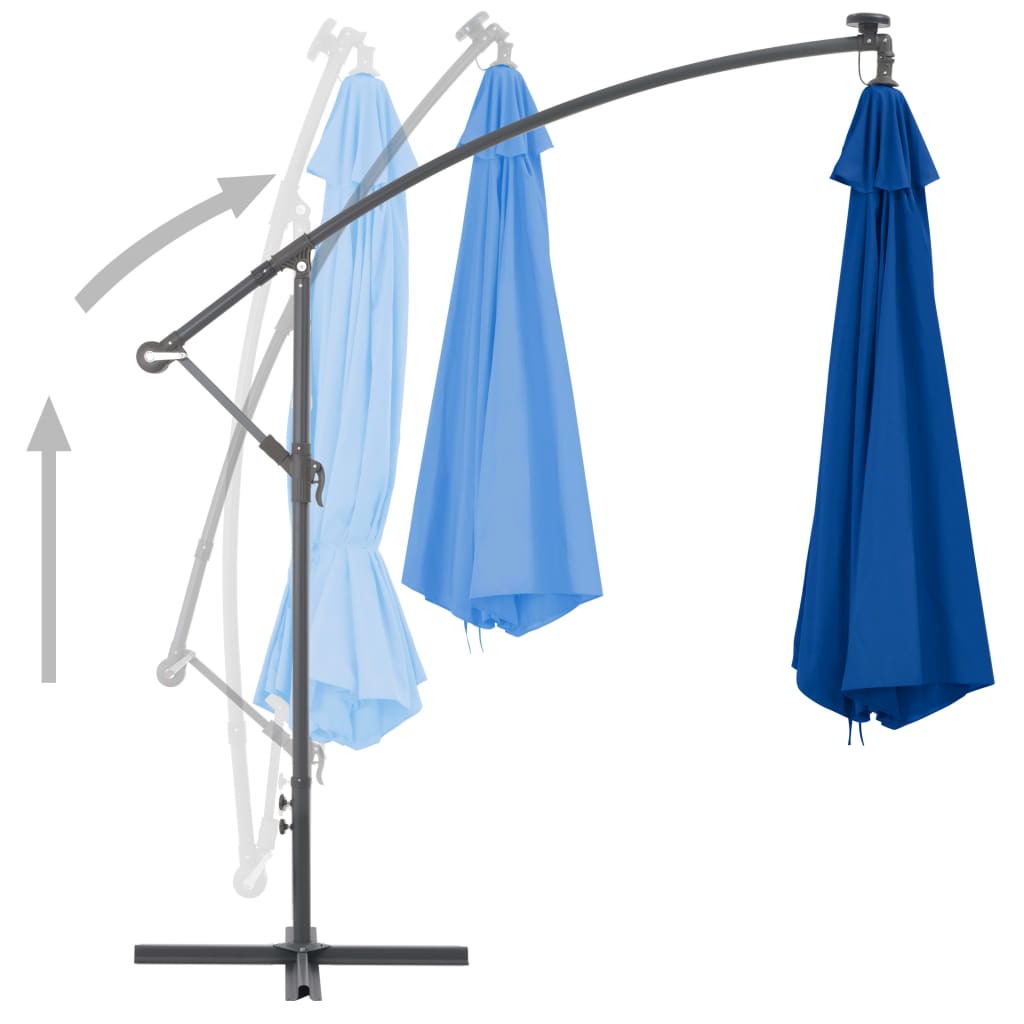 Cantilever Umbrella with Aluminium Pole 350 cm Blue- Outdoor Umbrellas & Sunshades - HomeShopIreland - Home Shop Ireland - Outdoor Umbrellas & Sunshades - Cantilever Umbrella with Aluminium Pole 350 cm Blue