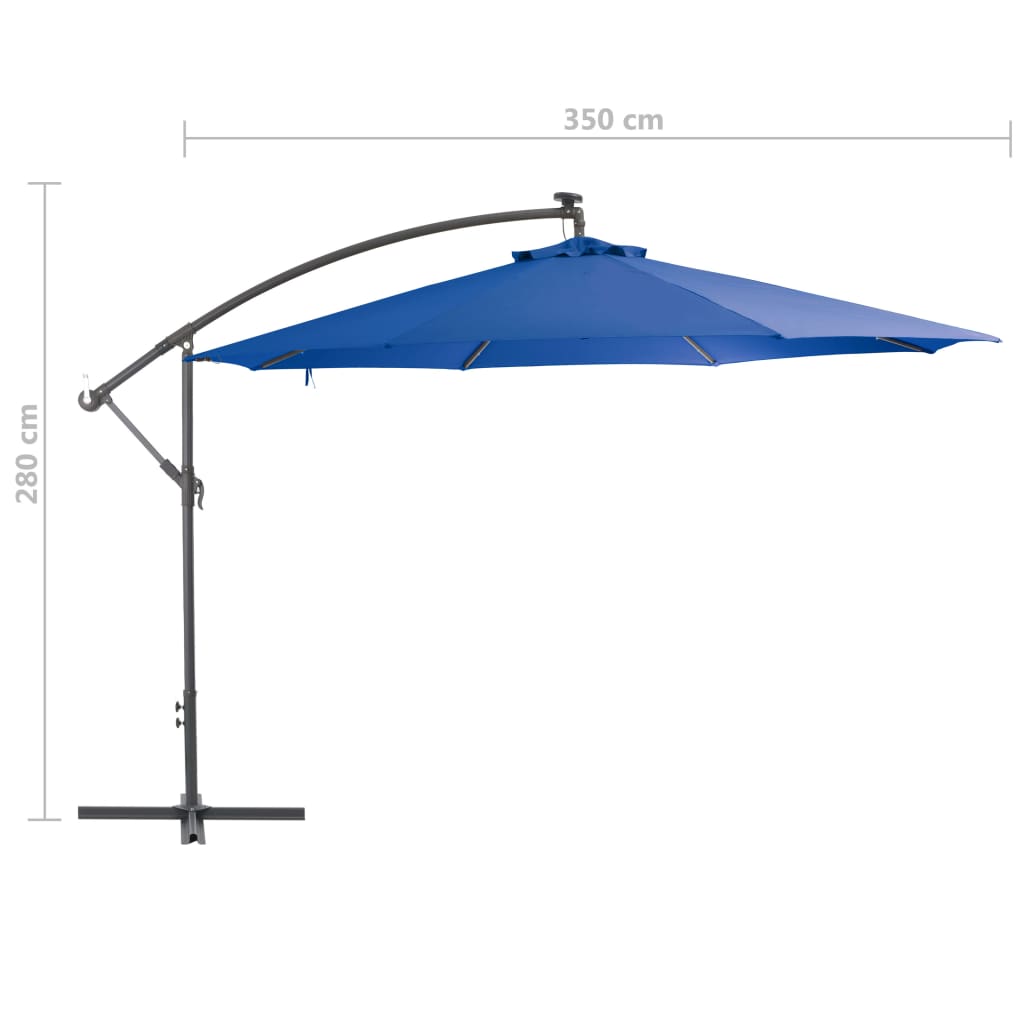 Cantilever Umbrella with Aluminium Pole 350 cm Blue- Outdoor Umbrellas & Sunshades - HomeShopIreland - Home Shop Ireland - Outdoor Umbrellas & Sunshades - Cantilever Umbrella with Aluminium Pole 350 cm Blue