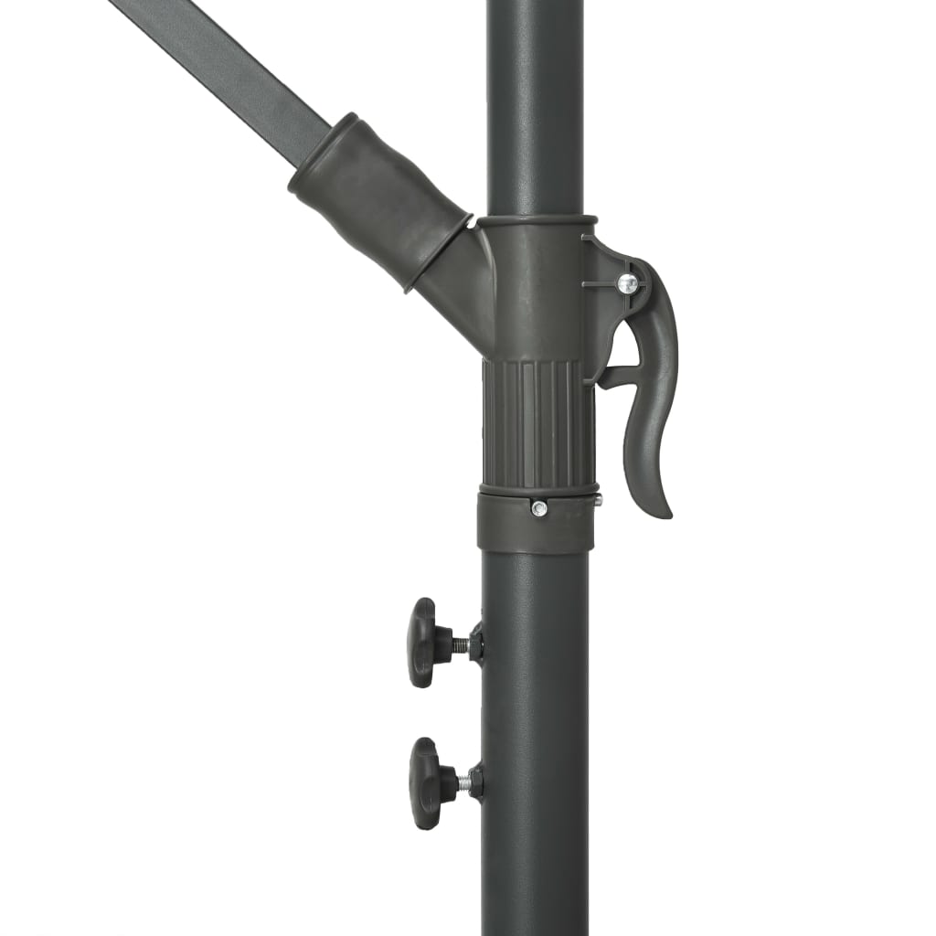 Cantilever Umbrella with LED Lights and Steel Pole 300 cm Azure- Outdoor Umbrellas & Sunshades - HomeShopIreland - Home Shop Ireland - Outdoor Umbrellas & Sunshades - Cantilever Umbrella with LED Lights and Steel Pole 300 cm Azure