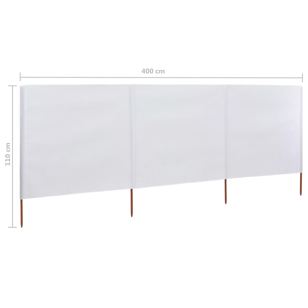 3-panel Wind Screen Fabric 400x80 cm Sand White- Outdoor Umbrellas & Sunshades - HomeShopIreland - Home Shop Ireland - Outdoor Umbrellas & Sunshades - 3-panel Wind Screen Fabric 400x80 cm Sand White