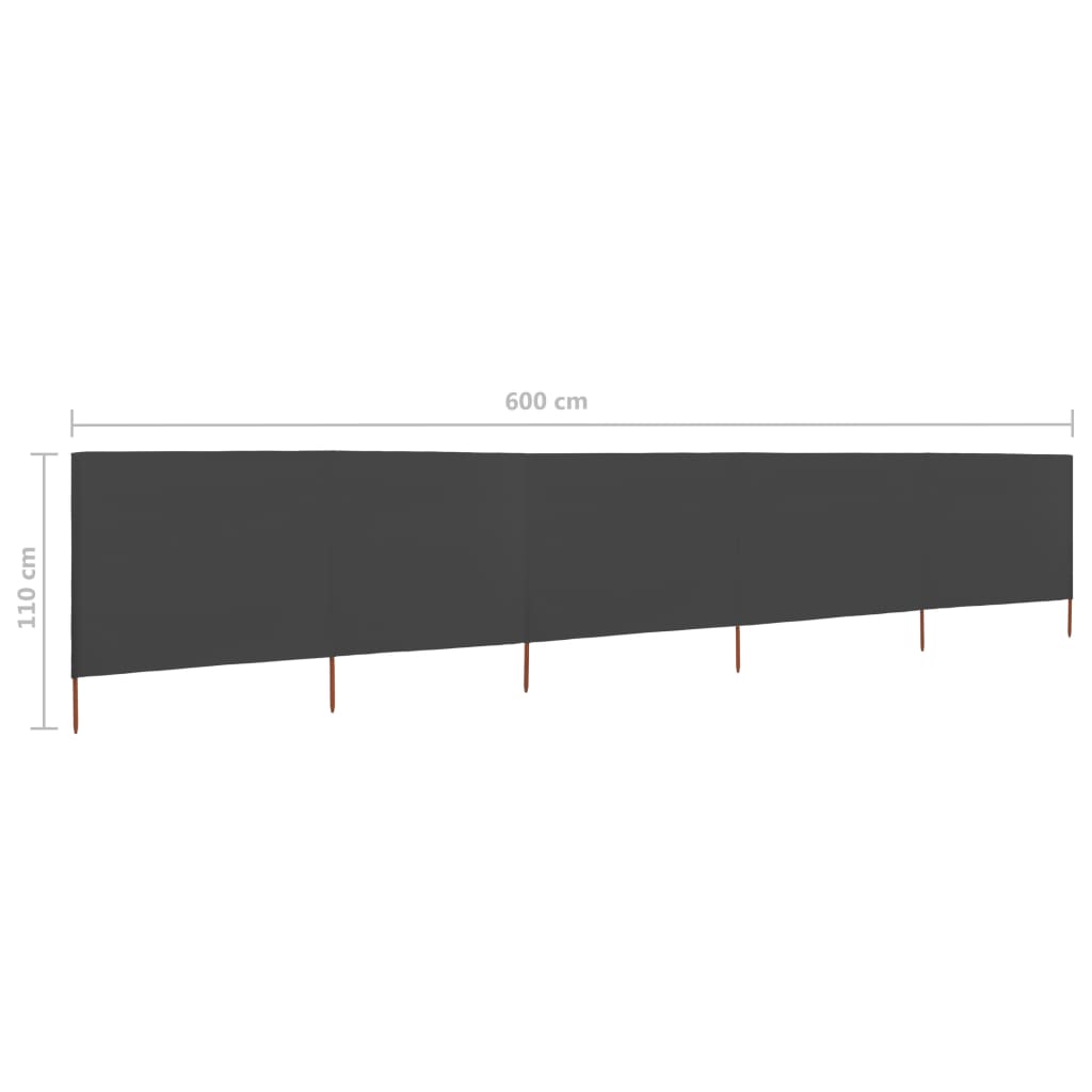 5-panel Wind Screen Fabric 600x80 cm Anthracite- Outdoor Umbrellas & Sunshades - HomeShopIreland - Home Shop Ireland - Outdoor Umbrellas & Sunshades - 5-panel Wind Screen Fabric 600x80 cm Anthracite