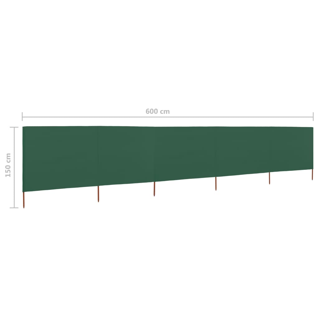 5-panel Wind Screen Fabric 600x120 cm Green- Outdoor Umbrellas & Sunshades - HomeShopIreland - Home Shop Ireland - Outdoor Umbrellas & Sunshades - 5-panel Wind Screen Fabric 600x120 cm Green