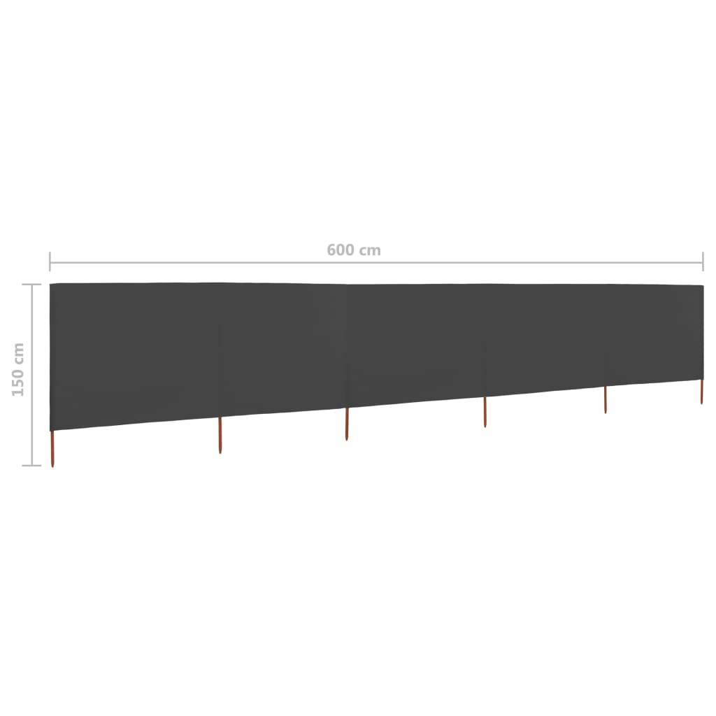 5-panel Wind Screen Fabric 600x120 cm Anthracite- Outdoor Umbrellas & Sunshades - HomeShopIreland - Home Shop Ireland - Outdoor Umbrellas & Sunshades - 5-panel Wind Screen Fabric 600x120 cm Anthracite