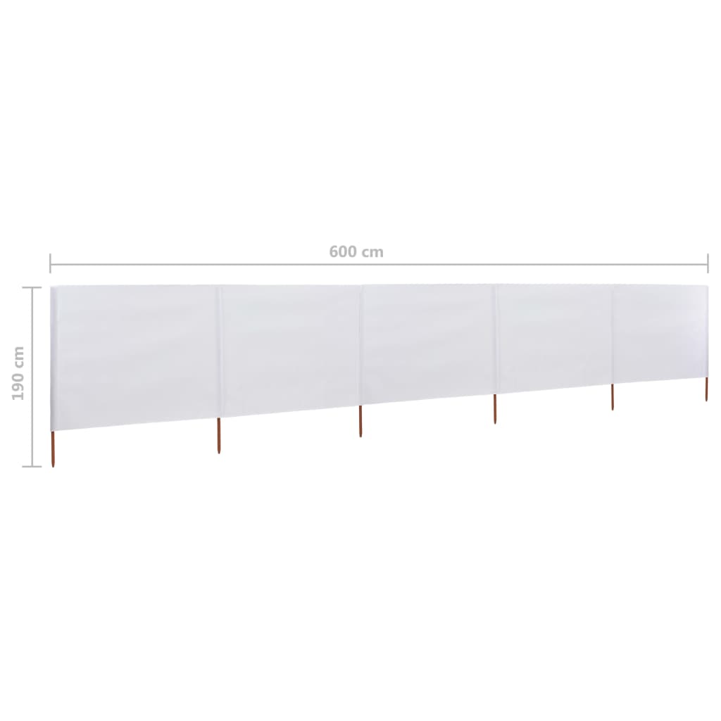5-panel Wind Screen Fabric 600x160 cm Sand White- Outdoor Umbrellas & Sunshades - HomeShopIreland - Home Shop Ireland - Outdoor Umbrellas & Sunshades - 5-panel Wind Screen Fabric 600x160 cm Sand White