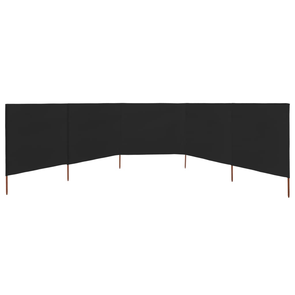 5-panel Wind Screen Fabric 600x160 cm Black- Outdoor Umbrellas & Sunshades - HomeShopIreland - Home Shop Ireland - Outdoor Umbrellas & Sunshades - 5-panel Wind Screen Fabric 600x160 cm Black
