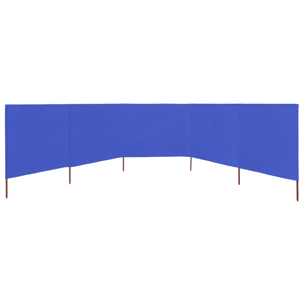 5-panel Wind Screen Fabric 600x160 cm Azure Blue- Outdoor Umbrellas & Sunshades - HomeShopIreland - Home Shop Ireland - Outdoor Umbrellas & Sunshades - 5-panel Wind Screen Fabric 600x160 cm Azure Blue