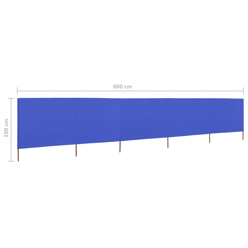 5-panel Wind Screen Fabric 600x160 cm Azure Blue- Outdoor Umbrellas & Sunshades - HomeShopIreland - Home Shop Ireland - Outdoor Umbrellas & Sunshades - 5-panel Wind Screen Fabric 600x160 cm Azure Blue