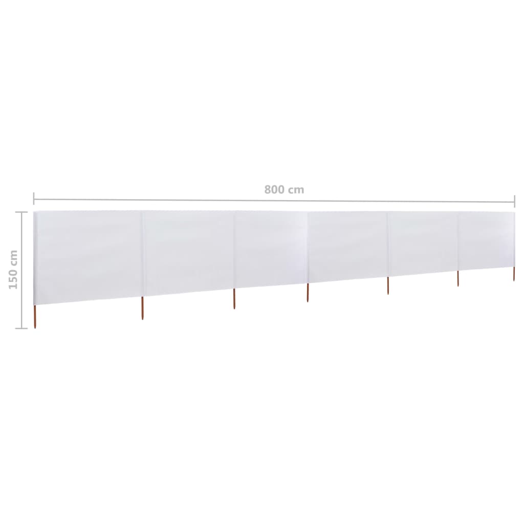 6-panel Wind Screen Fabric 800x120 cm Sand White- Outdoor Umbrellas & Sunshades - HomeShopIreland - Home Shop Ireland - Outdoor Umbrellas & Sunshades - 6-panel Wind Screen Fabric 800x120 cm Sand White