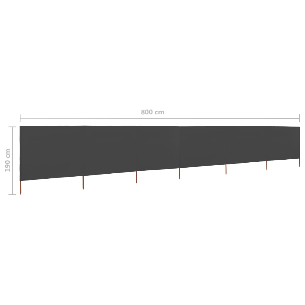 6-panel Wind Screen Fabric 800x160 cm Anthracite- Outdoor Umbrellas & Sunshades - HomeShopIreland - Home Shop Ireland - Outdoor Umbrellas & Sunshades - 6-panel Wind Screen Fabric 800x160 cm Anthracite